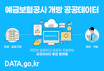 예금보험공사 개방 공공데이터 정부공공기관 국민기업 국민이 요청하고 공공이 지원하는 공공데이터 통합플랫폼 DATA.go.kr